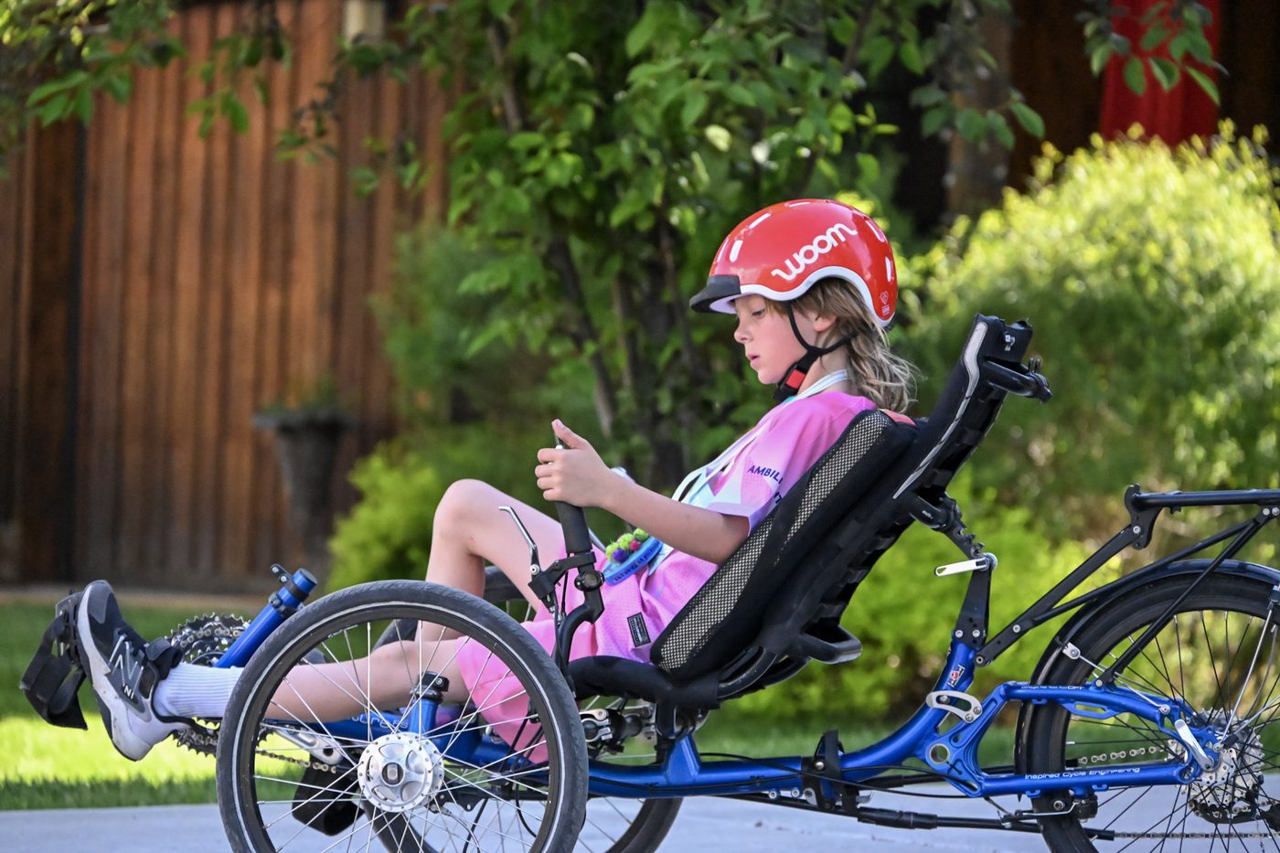 Adaptive athlete on a handcycle at a community race